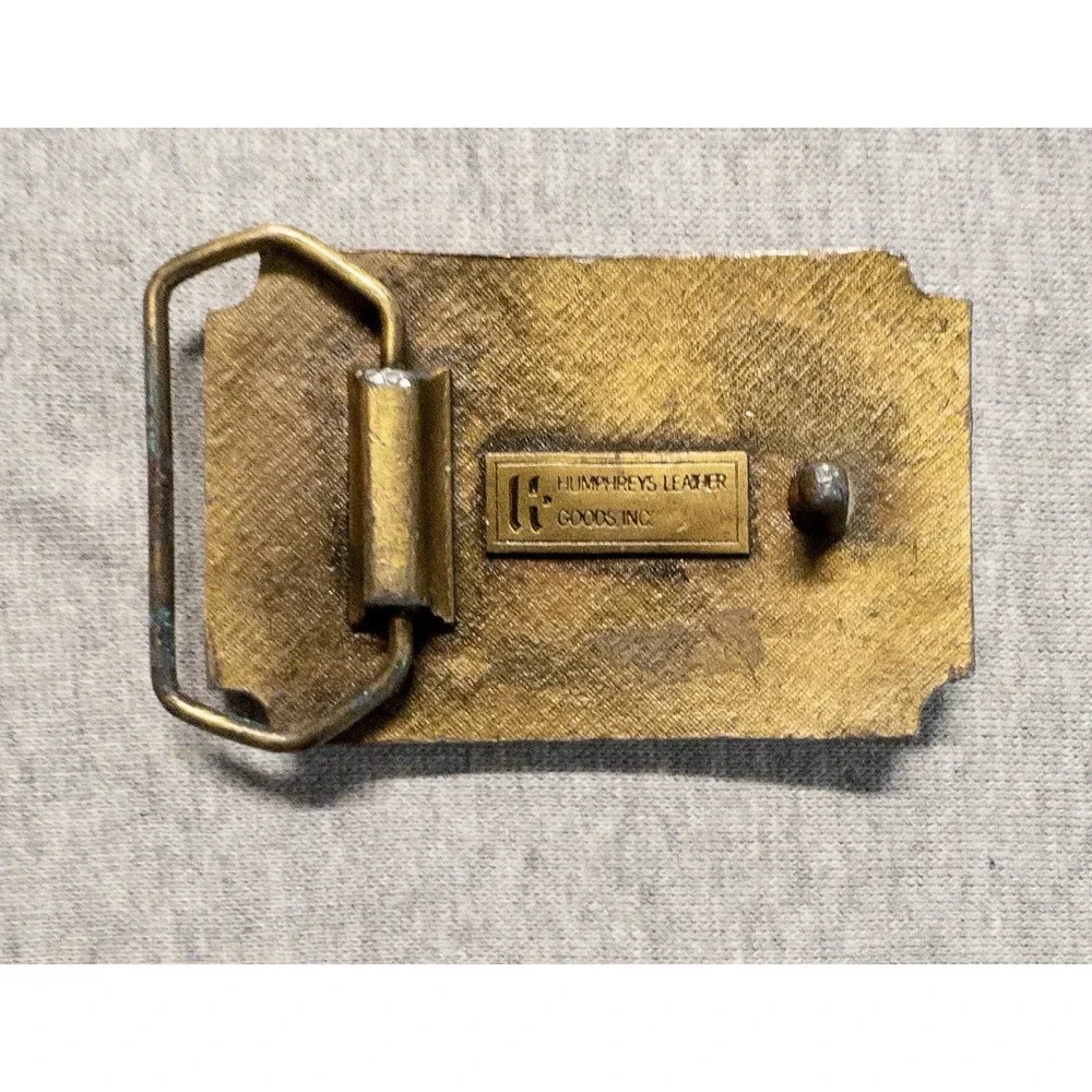 Vtg Humphrey Leather Goods Brass Mens Belt Buckle RIO GRANDE 3